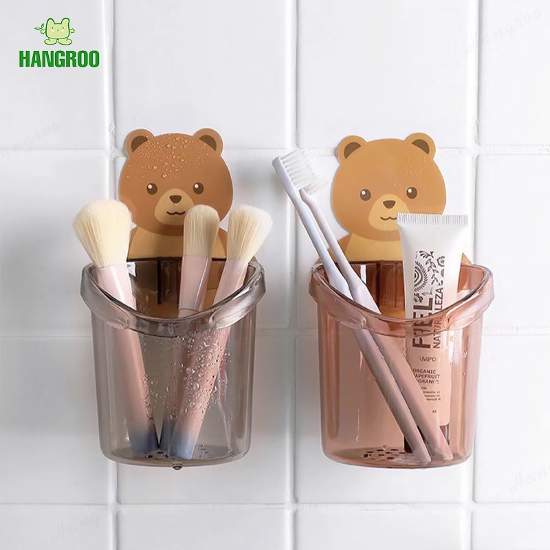 ภาพสินค้าHANGROO I012 ที่วางแปรงสีฟัน หมีน้อย ที่วางยาสีฟัน ชั้นวางของในห้องน้ำติดผนัง กล่องเก็บอุปกรณ์อาบน้ำ จากร้าน hangroo บน Shopee ภาพที่ 7