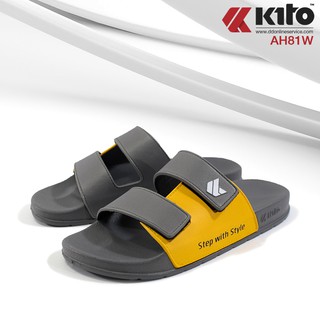 ภาพหน้าปกสินค้ารองเท้าแตะแบบสวมผู้ชาย รองเท้าแตะแบบสวมผู้หญิง รองเท้าแตะแบบลำลอง รองเท้ากีโต้ 2 สายคาด KITO รุ่น AH81 ( ไซส์36-39) ที่เกี่ยวข้อง
