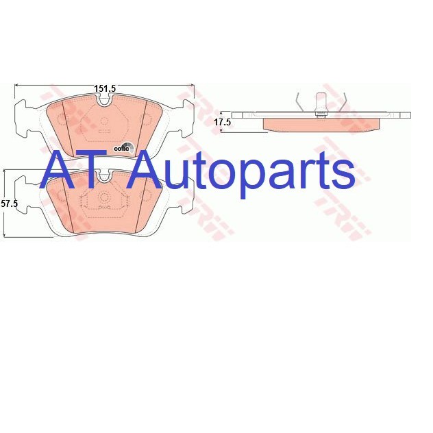 ผ้าเบรคชุดหน้า-bmw-s3-e36-318i-320i-323i-325i-328i-ผ้าไม่เต็ม-รุ่นแรก-trw-gdb1100-ราคาขายต่อชุด