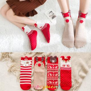 สินค้า ถุงเท้ายาวสีแดงคริสมาสต์