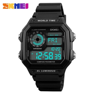 SKMEI Top Luxury Sport Watch Men Compass Watches Alarm Clock 5Bar Waterproof LED Display Digital Watch