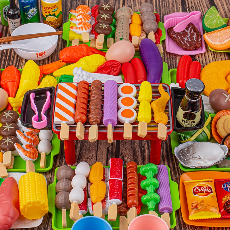 109pcs-ของเล่นบาร์บีคิว-ของเล่นในครัว-ของเล่นทำอาหาร-ของเล่นอาหารจำลอง-ฝึกทักษะการลงมือของเด็กๆ