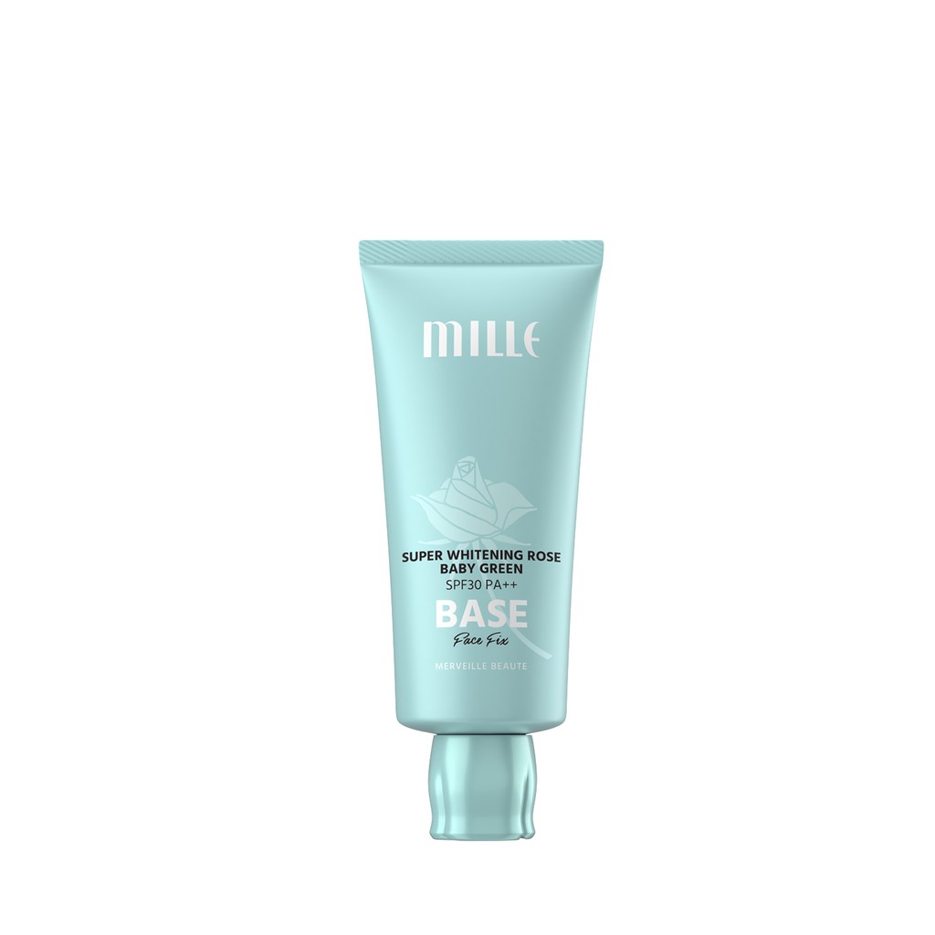 ถูกที่สุด-mille-super-whitening-rose-baby-green-base-spf30-pa-face-fix-30g