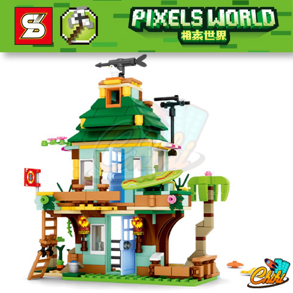 ชุดตัวต่อ-pixels-world-บ้านพักชายทะเล-แบบ-3-in-1-sy5605-จำนวน-450-ชิ้น