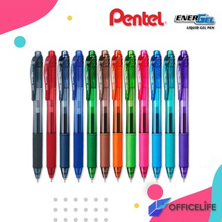 สินค้า ปากกา Pentel Energel-X รุ่น BLN105 & BL107 สีหมึกตามสีด้าม