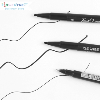 สินค้า ปากกามาร์เกอร์ มีสองหัว สีดำ สำหรับใช้ในโรงเรียน ออฟฟิศ