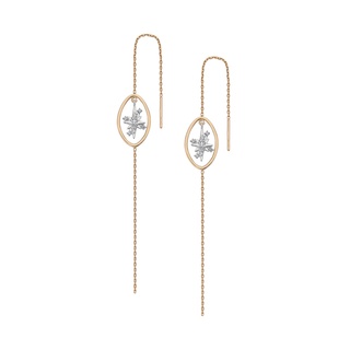 A.CEMI 12 Star Dangling Earring ต่างหูเงินแท้ ชุบทอง 18K โรสโกลว์