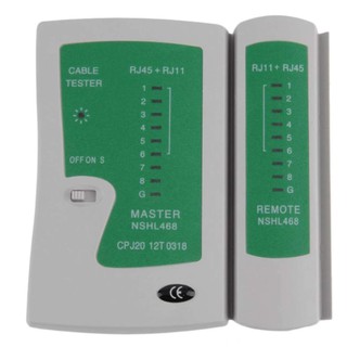 RJ45 RJ11 RJ12 CAT5 UTP Network LAN USB Cable Tester Remote Test Tools (White/Green)