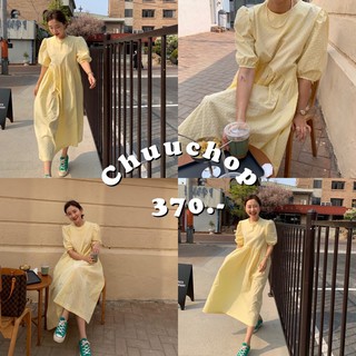 สินค้า CHUUCHOP_ พร้อมส่ง(C6379)✨🏖🌼Yellow cafe dress ชุดเดรสยาวสีเหลือง