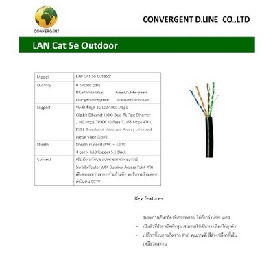 convergent-สายแลน-cat5e-100-เมตร-ภายนอก