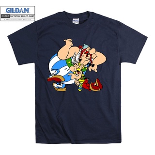 เสื้อยืดโอเวอร์ไซส์เสื้อยืด ลาย Asterix And Obelix Happy And Cry โอเวอร์ไซซ์ ไซซ์ S-M-L-XL-XXL-3XL-4XL-5XLS-3XL