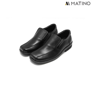 สินค้า MATINO SHOES รองเท้าชายคัทชูหนังแท้ รุ่น PB-6943 - BLACK