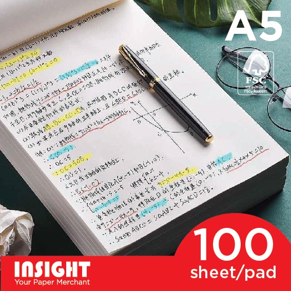 A5 Notepads 100 /200 หน้า Grid Dot Line Blank Draft Acid ฟรีครีม FSC ...