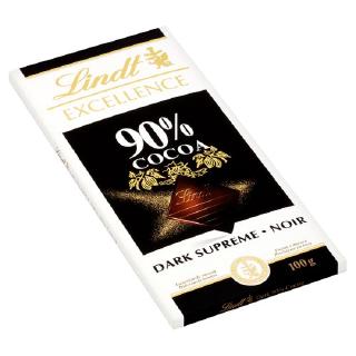 Lindt Excellence 90% Cocoa Dark Supreme Noir Dark Chocolate ลินด์ ดาร์ก90% คาเคา (ช็อกโกแลต)