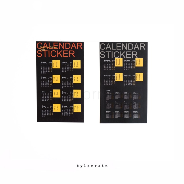 sticker-calendar-2018-สติ๊กเกอร์ติดขอบสมุด-ปี-2018