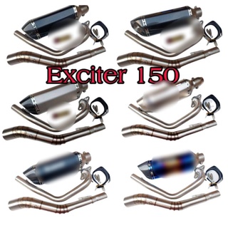 ชุดท่อ Exciter-150คอท่อสแตนเลสเกรด 304 + ปลายท่อ AK14 นิ้วมีจุกลดเสียงทุกใบ