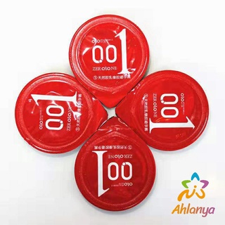 Ahlanya ถุงยางอนามัยบางเฉียบ 0.001 มม. Olo 001 Comdoms (1ชิ้น) สารหล่อลื่นแบบธรรมชาติ​ สัมผัสแนบสนิท