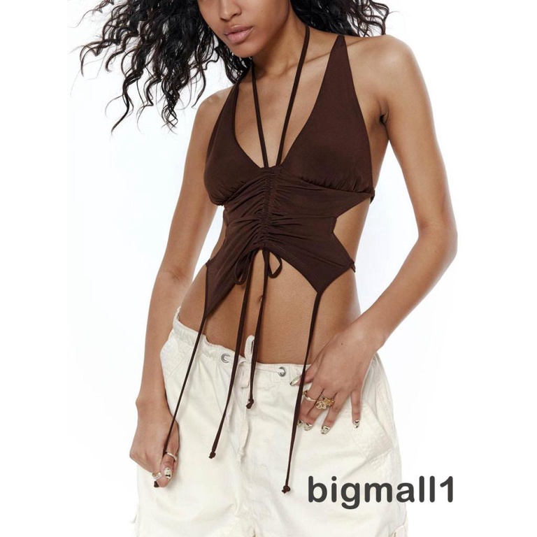 bigmall-เสื้อท็อปส์-แขนกุด-แบบผูกเชือก-ทรงไม่สมมาตร-เหมาะกับฤดูร้อน-สําหรับผู้หญิง-2-ชิ้น