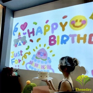 สินค้า 🔥ถ่ายภาพเกาหลี in🔥เครื่องฉายภาพ โปรเจคเตอร์ ปาร์ตี้วันเกิด ไอเดียจัดงานวันเกิดน่ารักๆ เครื่องฉายHBD Happy Birthday Projector