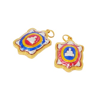 โปรโมชั่น : BangkokGolds จี้พระ พญาเต่าหลวงปู่หลิว วัดไร่แตงทอง ลงยา 3 สี คละสี เลี่ยมกรอบทองแท้ 75% ของแท้ กรอบทองแท้