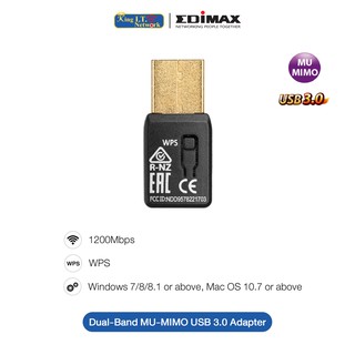 ภาพขนาดย่อของภาพหน้าปกสินค้าEDIMAX (EW-7822UTC) AC1200 Dual-Band MU-MIMO USB 3.0 Adapter จากร้าน kingitnetwork บน Shopee ภาพที่ 1