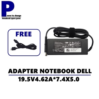 สินค้า ADAPTER NOTEBOOK DELL 19.5V4.62A*7.4X5.0   / สายชาร์จโน๊ตบุ๊ค เดล + แถมสายไฟ
