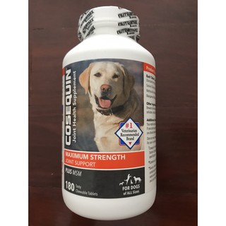 สินค้า COSEQUIN Joint health supplement Glucosamine Chondroitin plus MSM วิตามินบำรุงข้อสุนัข 180 เม็ด จากอเมริกา