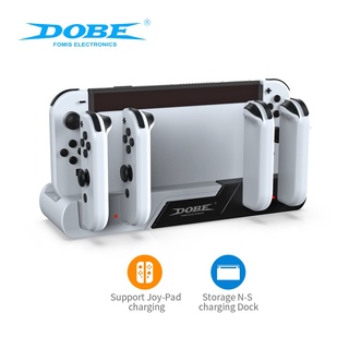 ภาพขนาดย่อของภาพหน้าปกสินค้าDOBE TNS-0122 6 IN 1 Charging Dock for NINTENDO SWITCH / SWITCH OLED (แท่นชาร์จจอย 6 in 1) สีขาว-ดำ จากร้าน tinzshop บน Shopee ภาพที่ 2