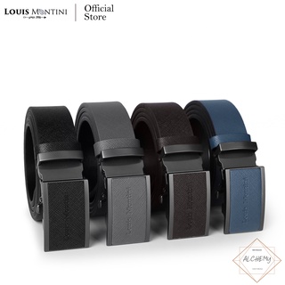 Louis Montini เข็มขัดผู้ชาย เข็มขัดหนังแท้ เข็มขัดหัวออโต้เมติก Automatic Buckle Belt Business Men Belt MGN364