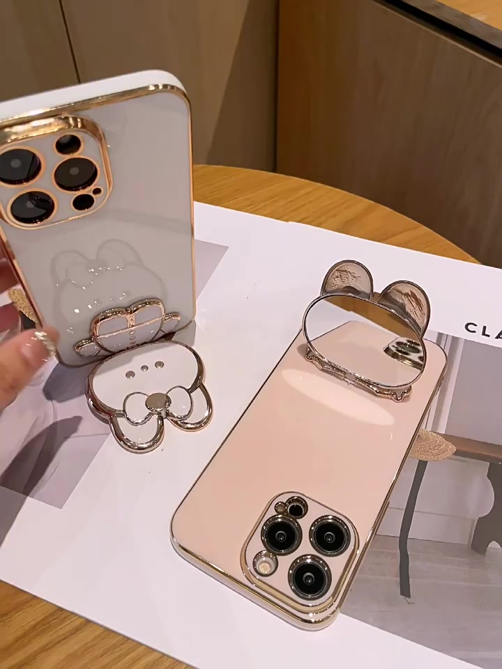 เคสซิลิโคนนิ่ม-ลายกระต่าย-พร้อมกระจกแต่งหน้า-กันกระแทก-สําหรับ-redmi-note-12-redmi-note-12-pro-5g-2023-ddtzj01