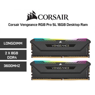 ภาพขนาดย่อของภาพหน้าปกสินค้า16GB (8GBx2) DDR4/3600 RAM PC (แรมพีซี) CORSAIR VENGEANCE RGB PRO SL (CMH16GX4M2D3600C18) จากร้าน hardware_corner บน Shopee ภาพที่ 1