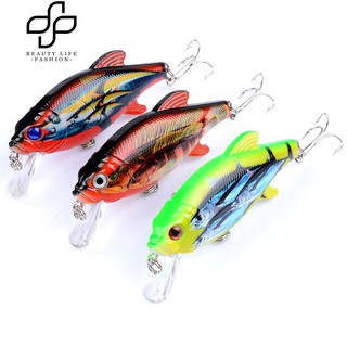 8cm 3D Eyes วาด Bionic Wobbler ว่ายน้ำ Minnow เหยื่อตกปลาปลอมเหยื่อ Hard