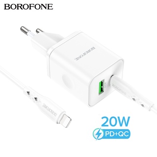 Borofone BN7 ที่ชาร์จเร็ว 4.0 3.0 QC PD 20W QC4.0 QC3.0 USB Type C สําหรับ iP 13 12 Xs 8 Xiaomi Phone PD Wall Charger