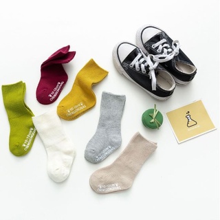 เช็ครีวิวสินค้าS450 ถุงเท้าเด็ก สีพื้น มีกันลื่น ขนาด S/M/L  (3เดือน-5ขวบ)