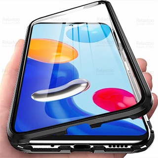 For Xiaomi Redmi Note 11 Case 360° Magnetic Flip Phone Cover Redme Redmy Note11 S Nota 11S 4G Double Sided Tempered Glass Fundas