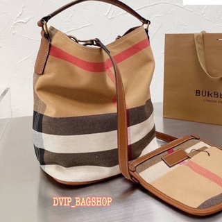 🅱🆄🆁🅱🅴🆁🆁🆈 VINTAGE CANVAS BUCKET BAG แท้ VIP GIFT