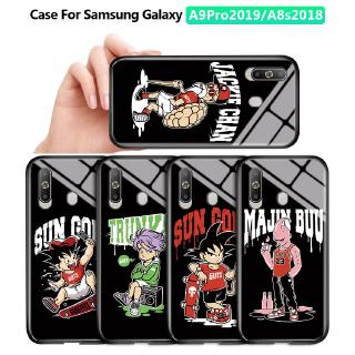 เคส Samsung Galaxy A9 2018 A9S A6 A8 Plus 2018 A7 2018 การ์ตูนน่ารัก JUMP Comic Seven Dragon Ball Anime Goku เคสกันกระแทกกระจกนิรภัยด้านหลัง