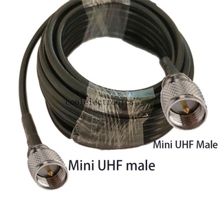 Rg58 50-3 Mini UHF Male to Mini UHF Male RF สายเคเบิลเชื่อมต่อโคแอ็กเชียลพิกเทล 50 ซม. 1/2/3/5/10/15/20 ม.