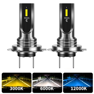 หลอดไฟตัดหมอกรถยนต์ LED H4 H7 9005 HB3 HB4 9006 H11 H8 H9 H1 H3 16000LM 3000K 6500K 12000K 12V 24V สีขาว สีฟ้าน้ําแข็ง 2 ชิ้น