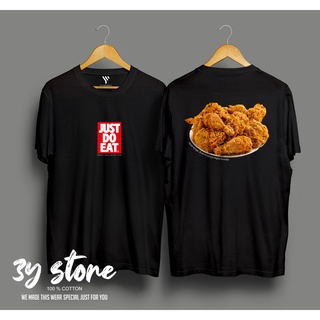 เสื้อยืดโอเวอร์ไซส์เสื้อยืด ผ้าฝ้าย พรีเมี่ยม พิมพ์ลายไก่ทอด 3Y STORE 30S สําหรับผู้ชาย และผู้หญิงS-3XL