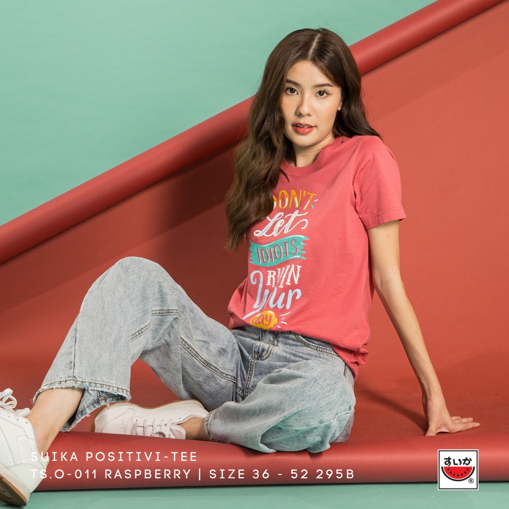 แฟชั่นคลาสสิกแตงโม-suika-เสื้อแตงโม-positivi-tees-คอกลมพิมพ์ลาย-dont-ruin-your-life-ts-o-011