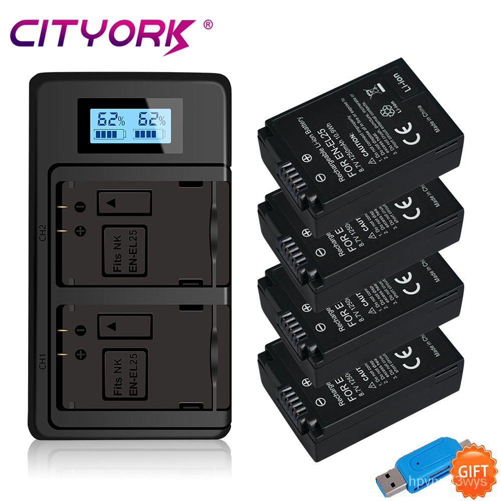 2 Piece EN-EL25 Battery For Nikon Z Series Z50 Z 50 Camera MH-32 Charger