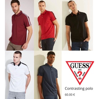 Guess เสื้อยืดโปโล คอปก สําหรับผู้ชาย