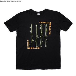 คอลูกเรือเสื้อยืดคอกลมเสื้อยืด วง TYPE O NEGATIVE OCTOBER RUST - XLผ้าฝ้ายแท้