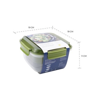 กล่องเก็บสลัดผักพร้อมแผ่นเก็บความเย็นขนาด60+450+1800ml