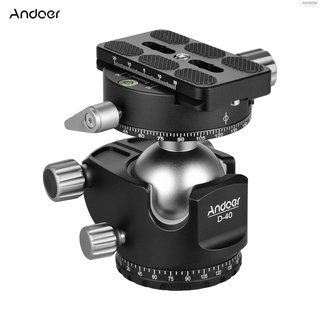 Andoer D-40 PRO หัวบอลพาโนรามิก CNC อะลูมิเนียมอัลลอย รองรับแรงโน้มถ่วงต่ํา สําหรับขาตั้งกล้อง DSLR ILDC รับน้ําหนักได้เต็มที่ 2