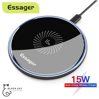 พร้อมส่ง🔥 Essager ที่ชาร์จไร้สาย 15W Quick Wireless Charger 12V/2A 9V/2A 5V/2A Qi แท่นชาร์จไร้สาย