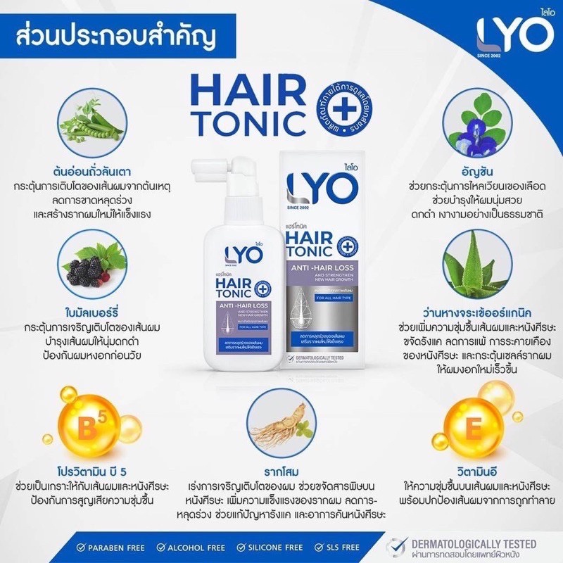 ภาพสินค้าส่งฟรี LYO ไลโอ หนุ่มกรรชัย  ไลโอแชมพู ไลโอแฮร์โทนิค lyo shampoo lyo hair tonic แชมพูแก้ผมร่วง จากร้าน chennnnn1 บน Shopee ภาพที่ 5