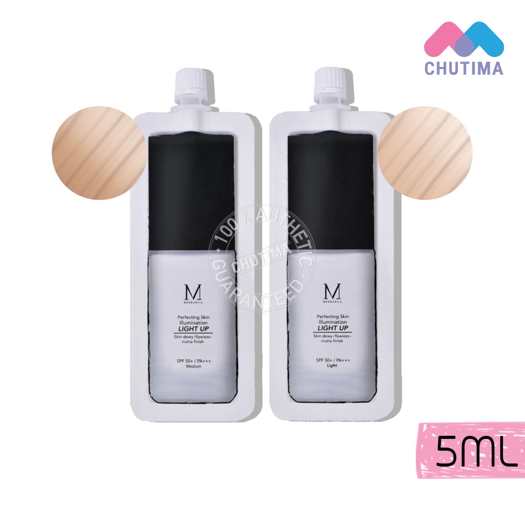 ภาพสินค้า(ซอง) รองพื้น ซีซีครีม เมอร์เรซกา สกิน อัพ ฟาวเดย์ชั่น Merrezca Skin Up Foundation SPF50+ PA+++ 5 ml./ 40ml. จากร้าน chutima.online บน Shopee ภาพที่ 5