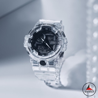 [มีสินค้า] Casio G-Shock GA-700SKE-7A นาฬิกาข้อมือดิจิทัลอะนาล็อก สายเรซิ่นใส สําหรับผู้ชาย เล่นกีฬา